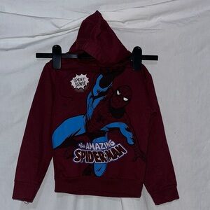 Marvel Spider-Man Kids Hoodie - Burgundy and Blue 5T